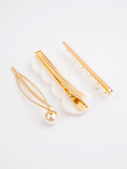 Pearl Embellished Hair Clips