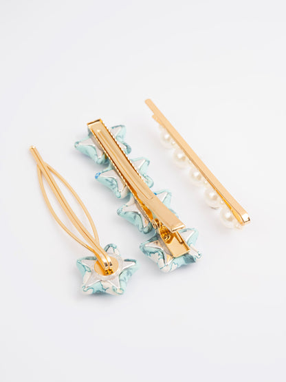Printed Star Hair Clips