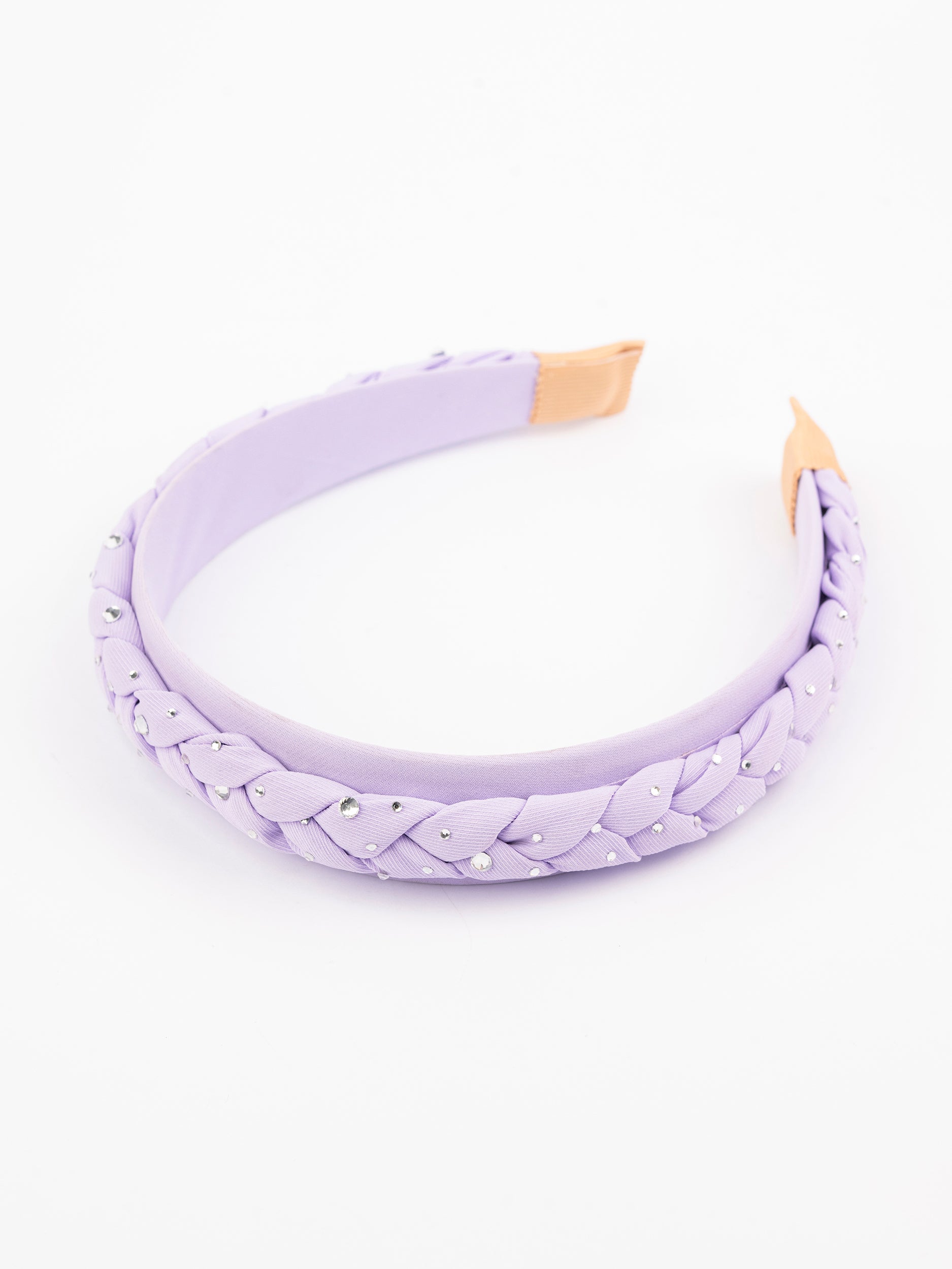 Purple - Fabart Braided Hair Band with Bead Work 48 main image 1