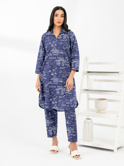 Lawn Co-Ord Set-Paste Print (Pret)