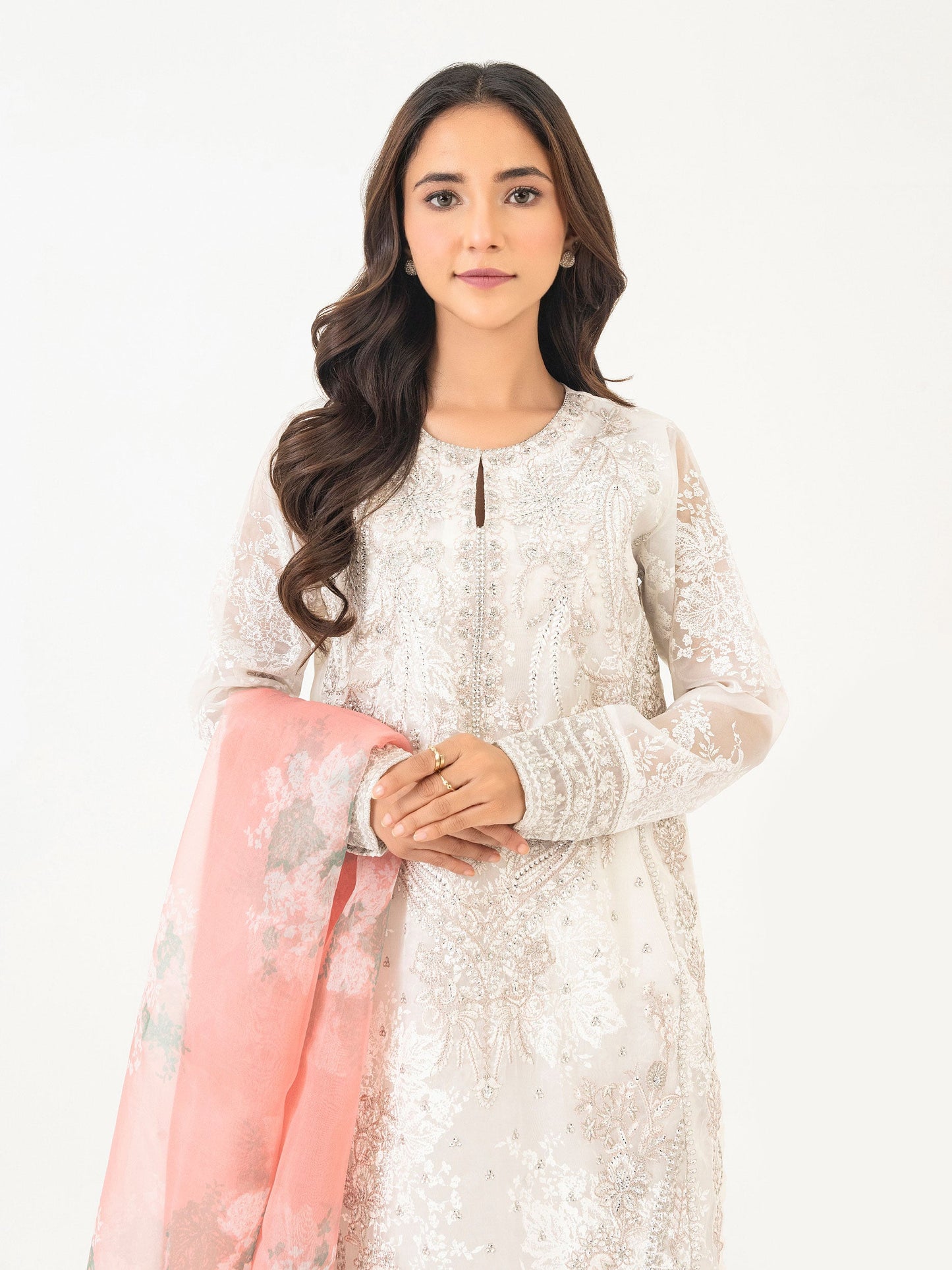 2 Piece Organza Suit-Embroidered (Pret)
