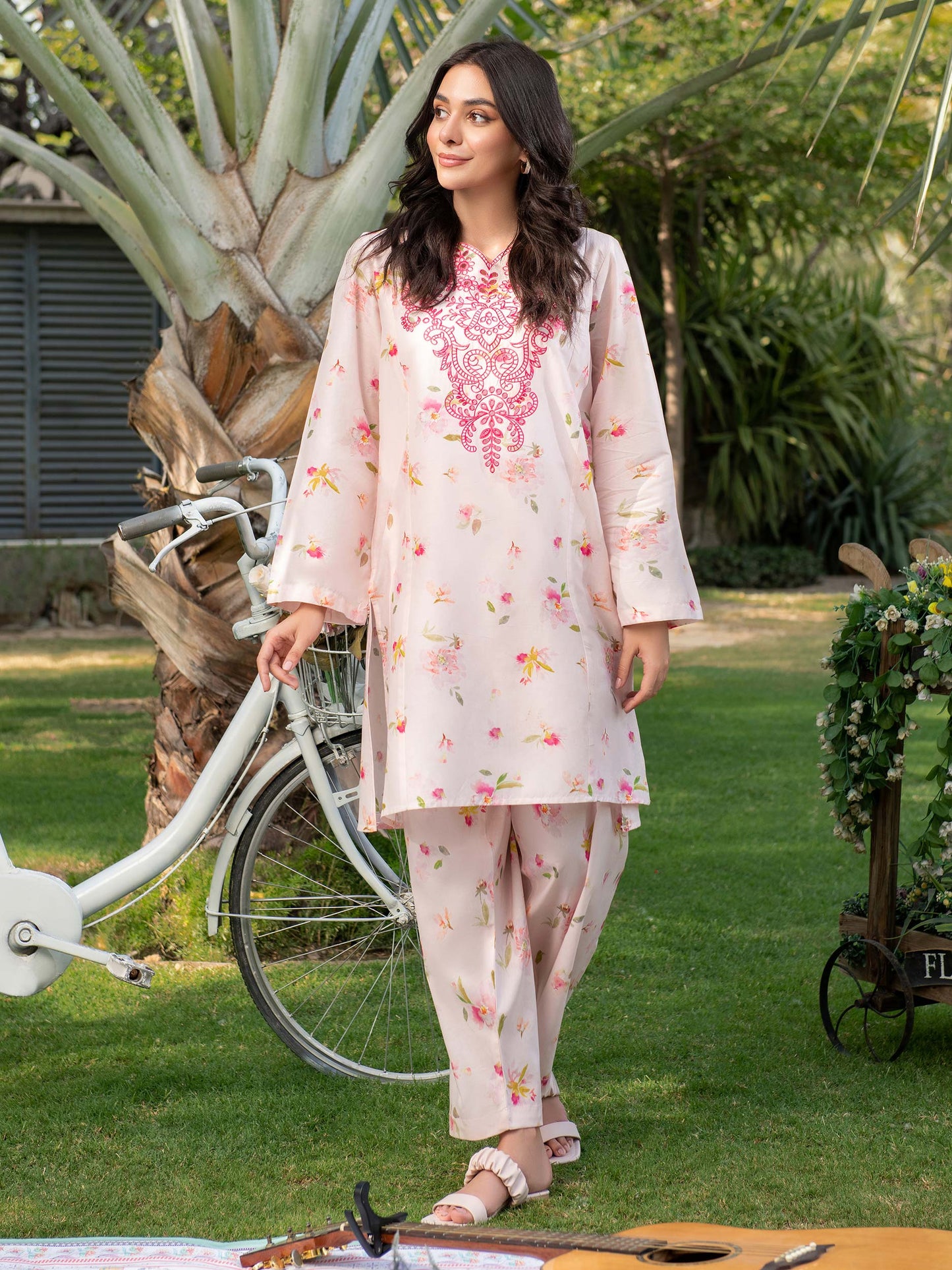 2 Piece Cambric Suit-Embroidered (Unstitched)