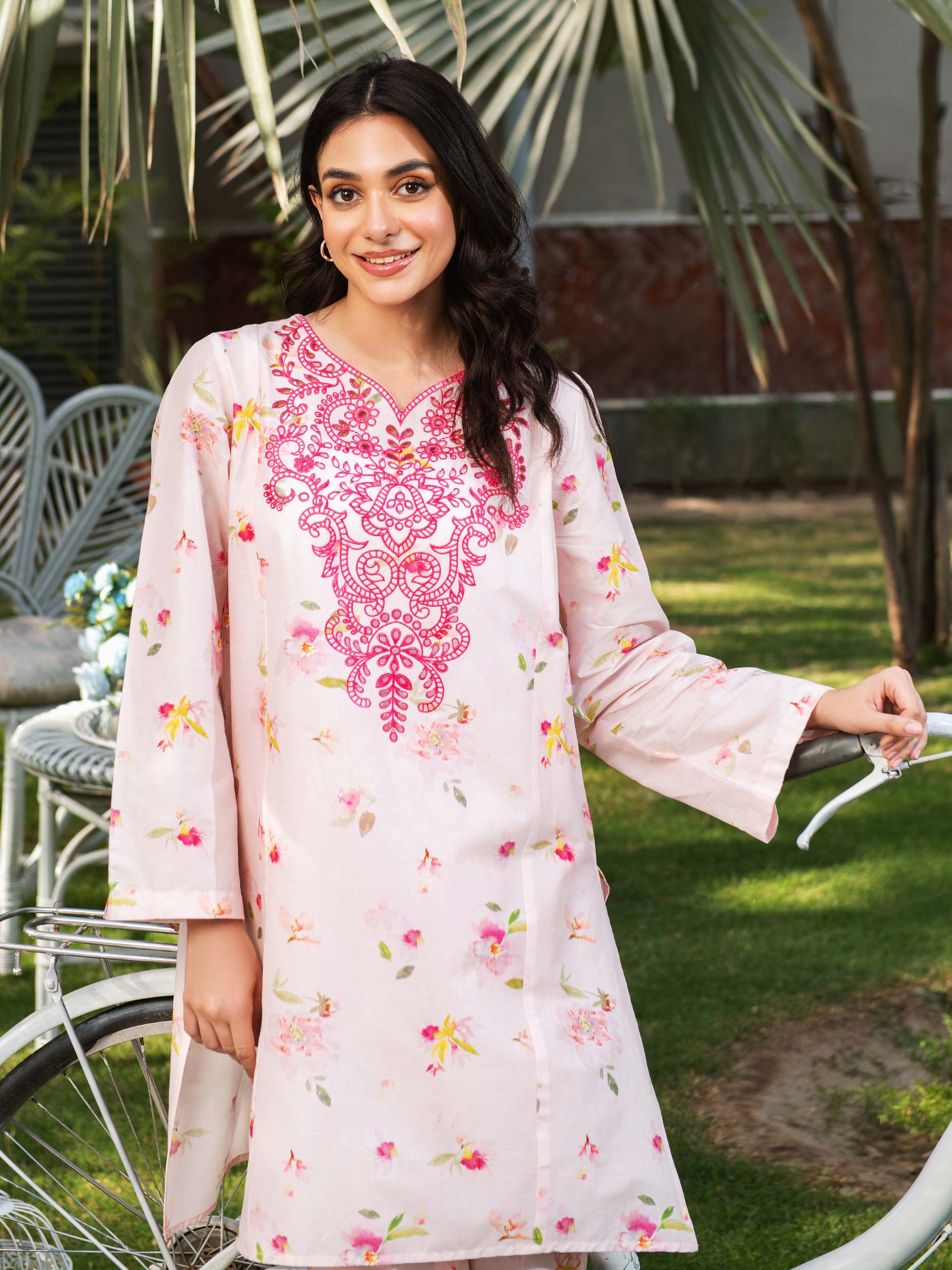 2 Piece Cambric Suit-Embroidered (Unstitched)