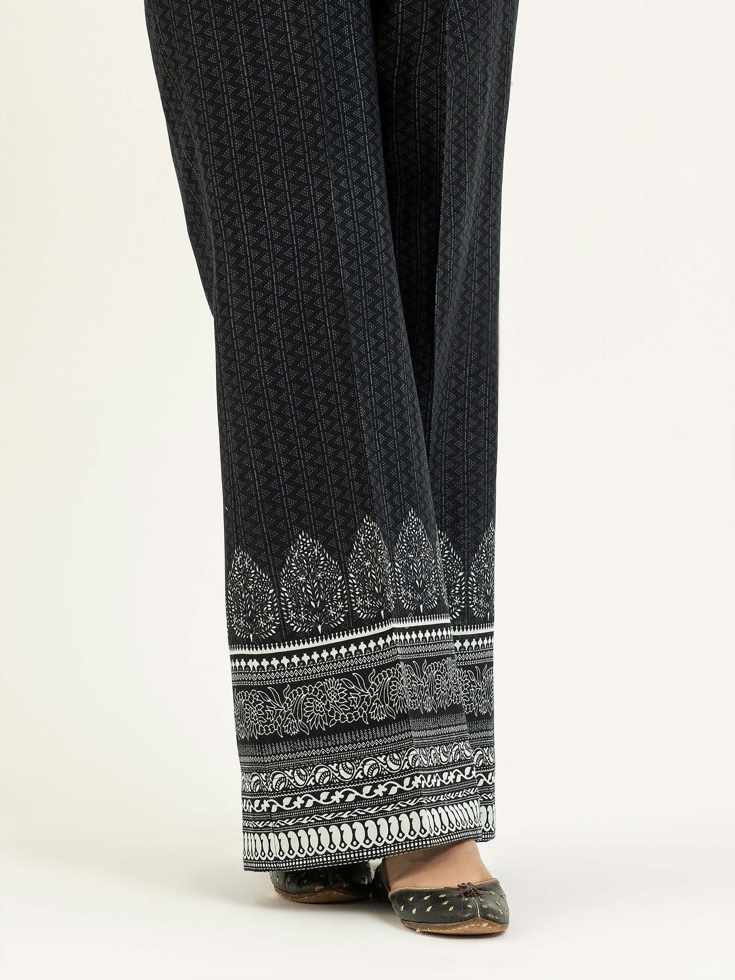 Slub Khaddar Printed Trouser(Pret)