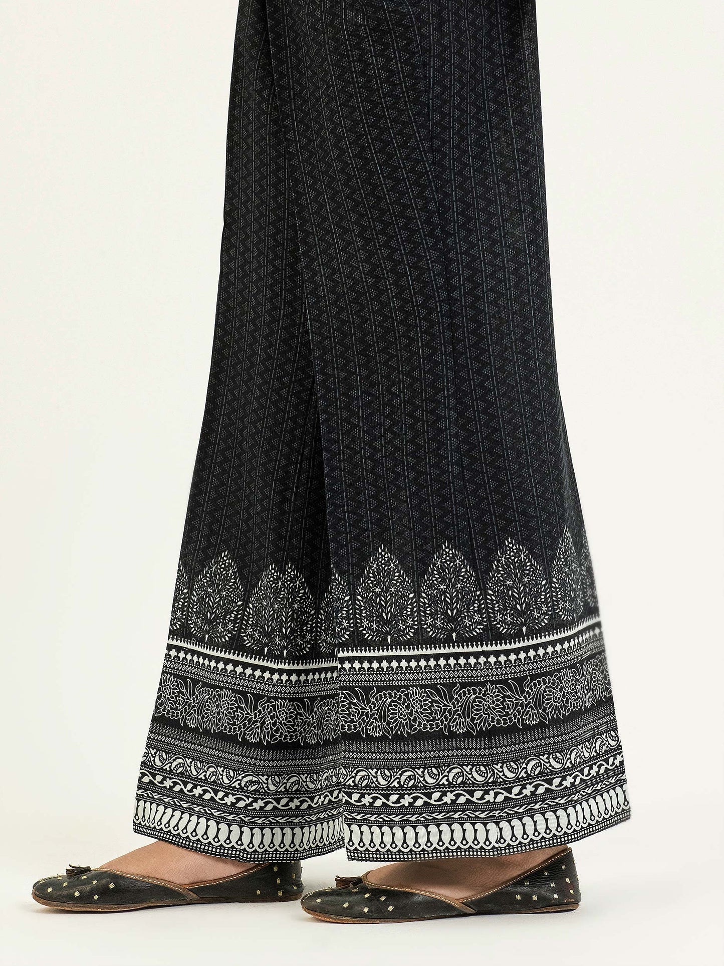 Slub Khaddar Printed Trouser(Pret)