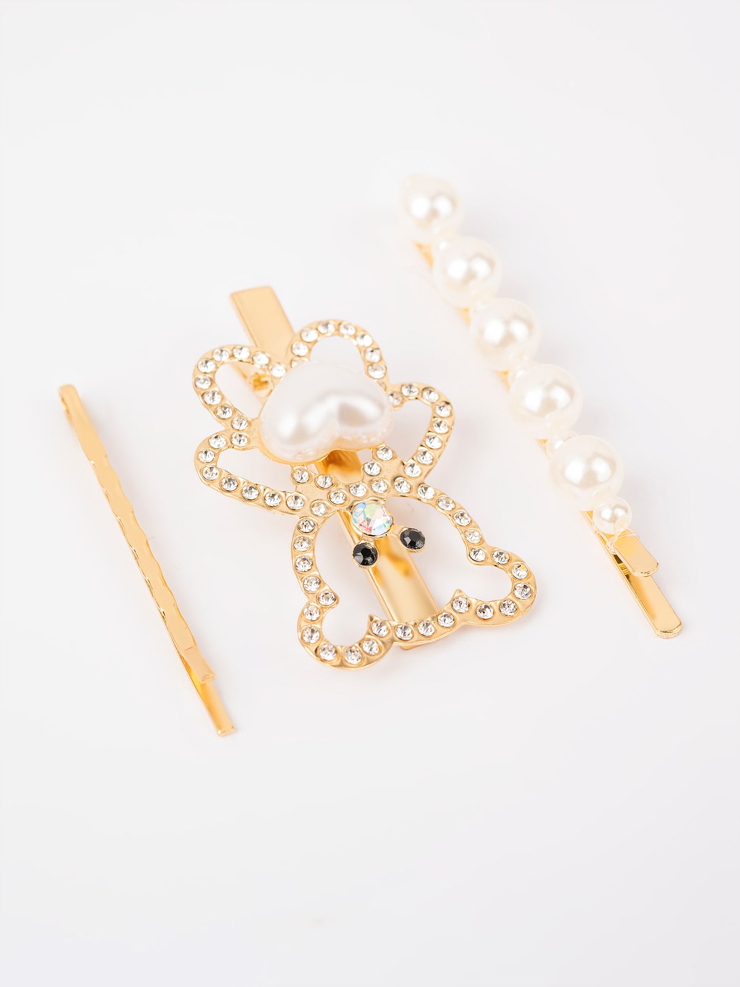 Embellished Teddy Bear Hair Clips