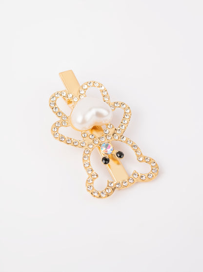 Embellished Teddy Bear Hair Clips