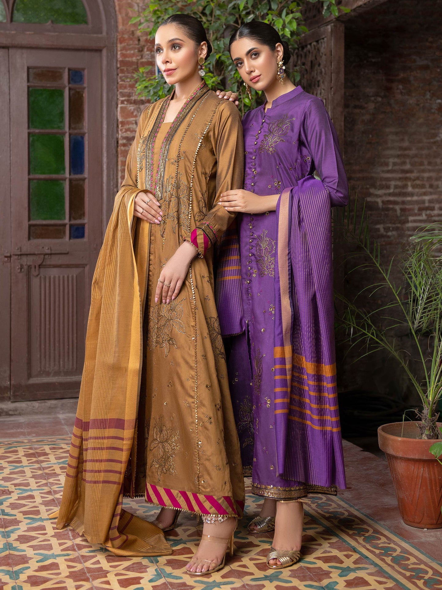 3 Piece Silk Suit-Embroidered (Unstitched)