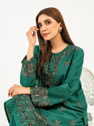 2-piece-satin-suit-embroidered(pret)
