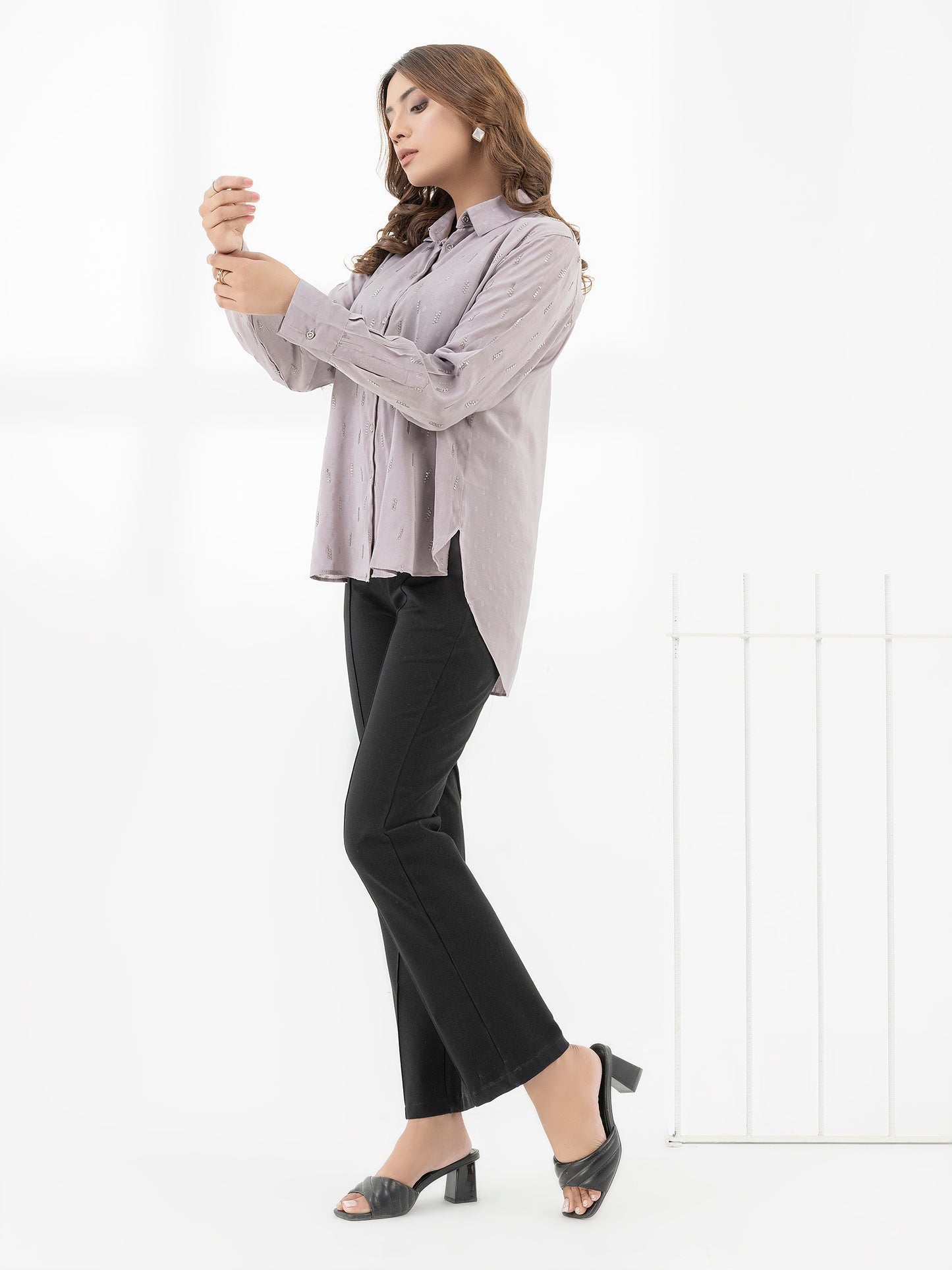 Embroidered Jacquard Top