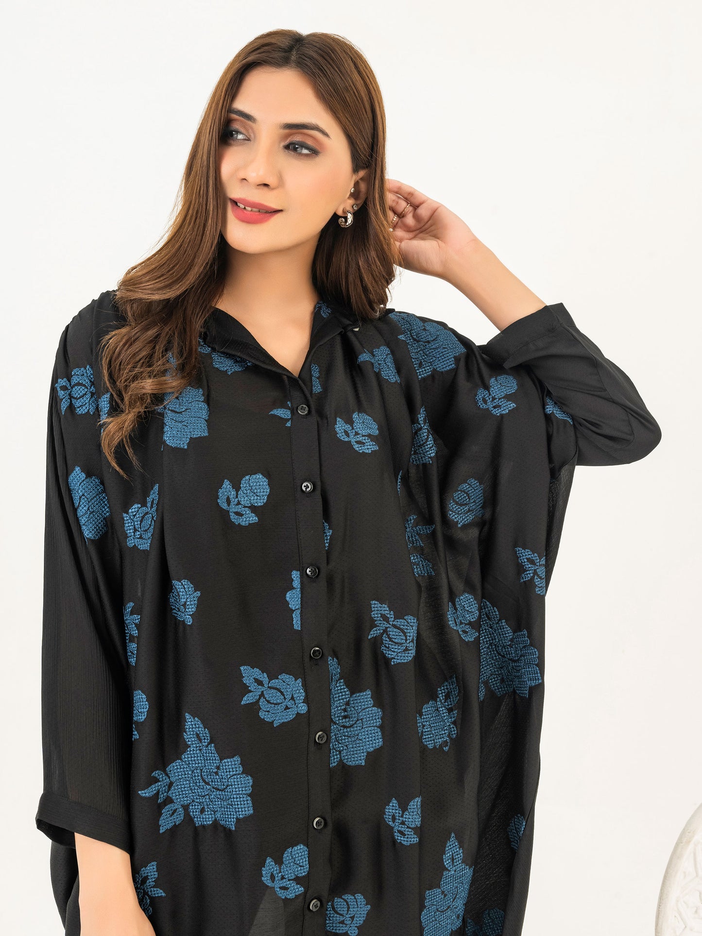 Chiffon Top-Embroidered