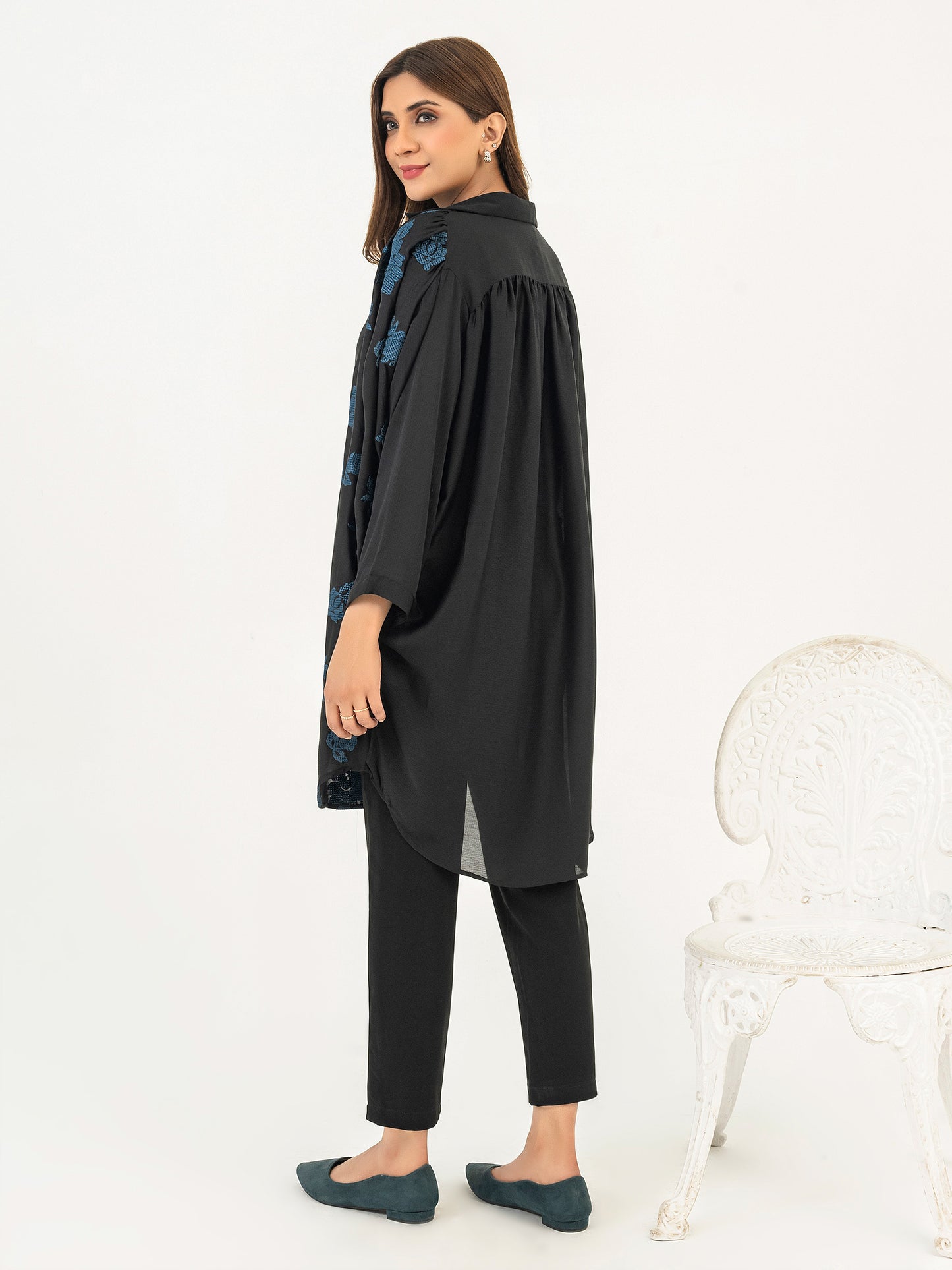 Chiffon Top-Embroidered