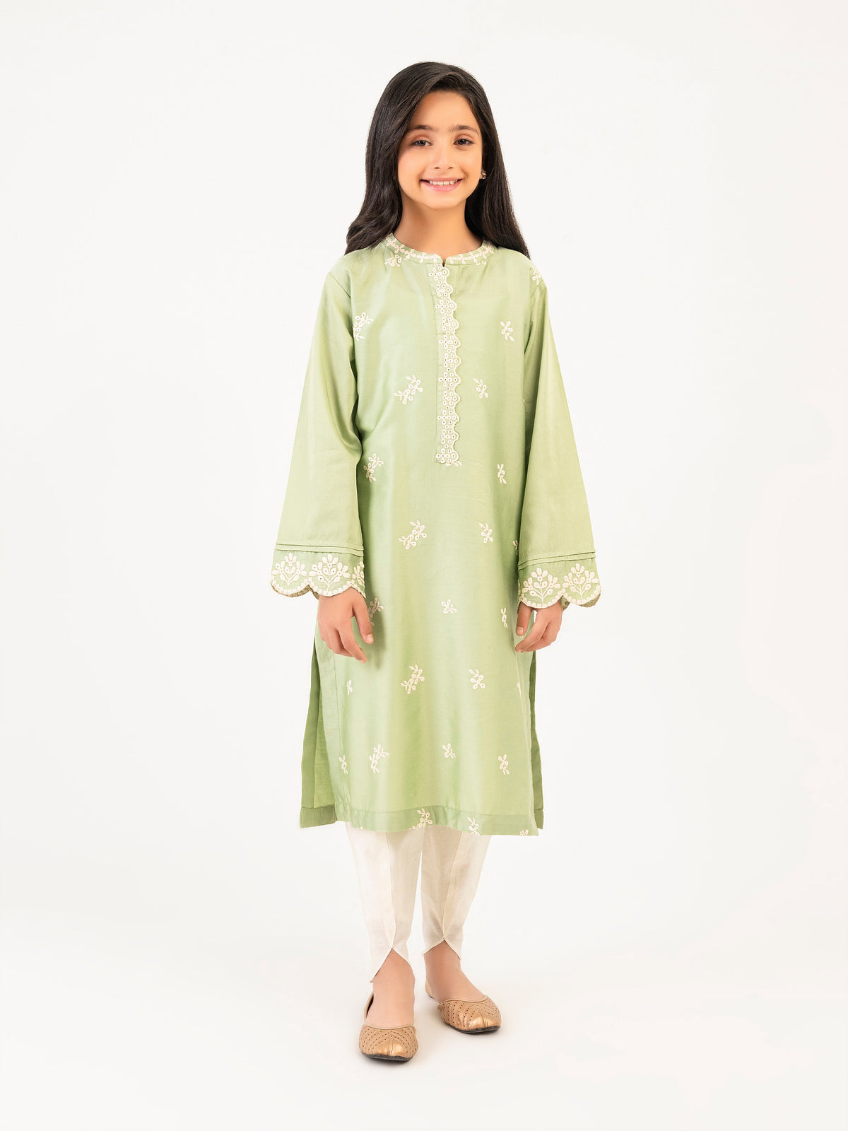 Satin Shirt-Embroidered