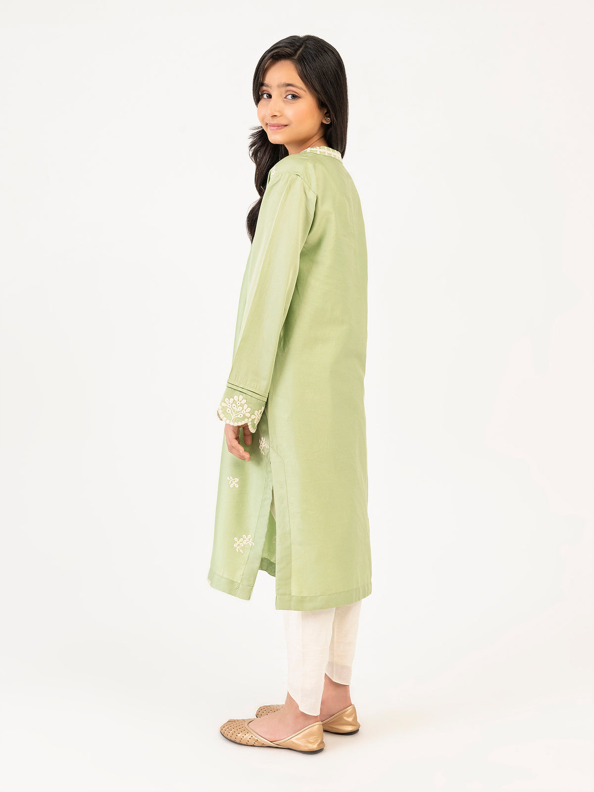 Satin Shirt-Embroidered
