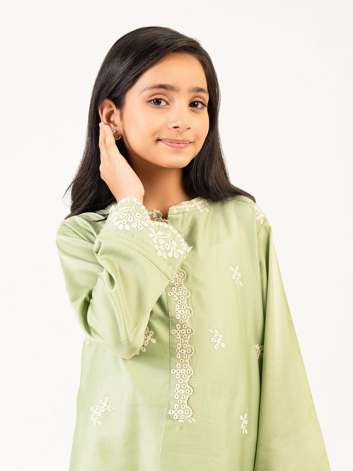 Satin Shirt-Embroidered