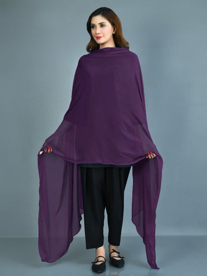 Chiffon Dupatta - Purple