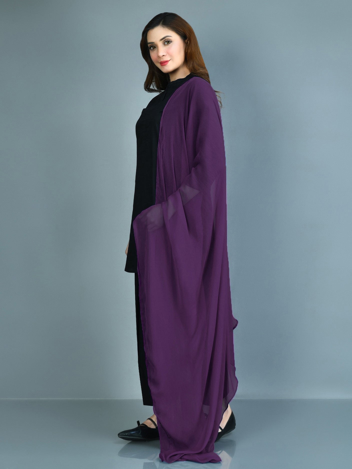Chiffon Dupatta - Purple