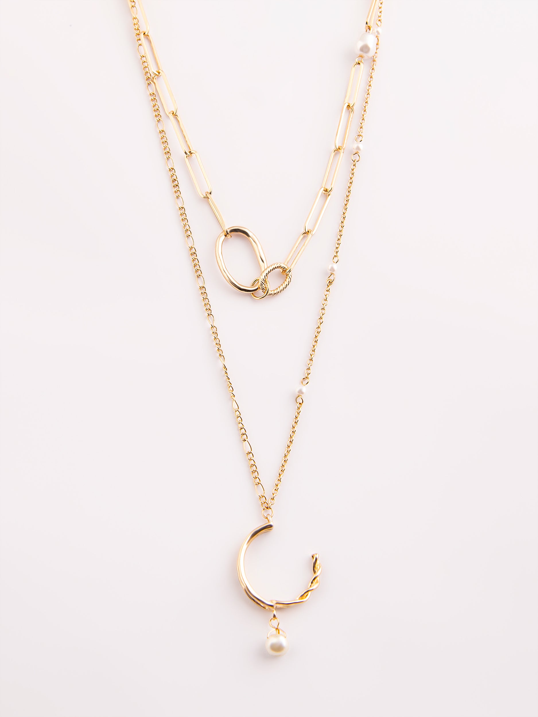 C-Hoop Layered Necklace