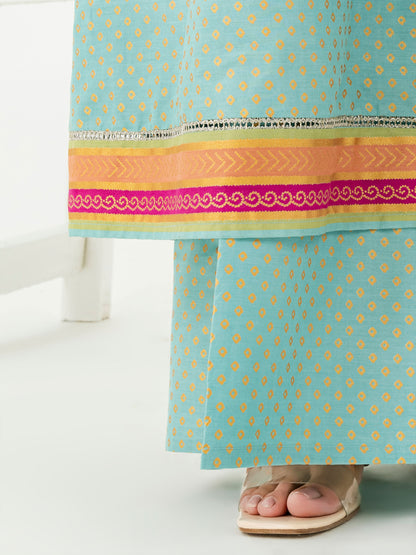 2 Piece Satin Suit-Embroidered (Pret)