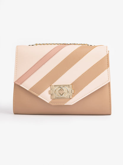 Two Toned Striped Clutch