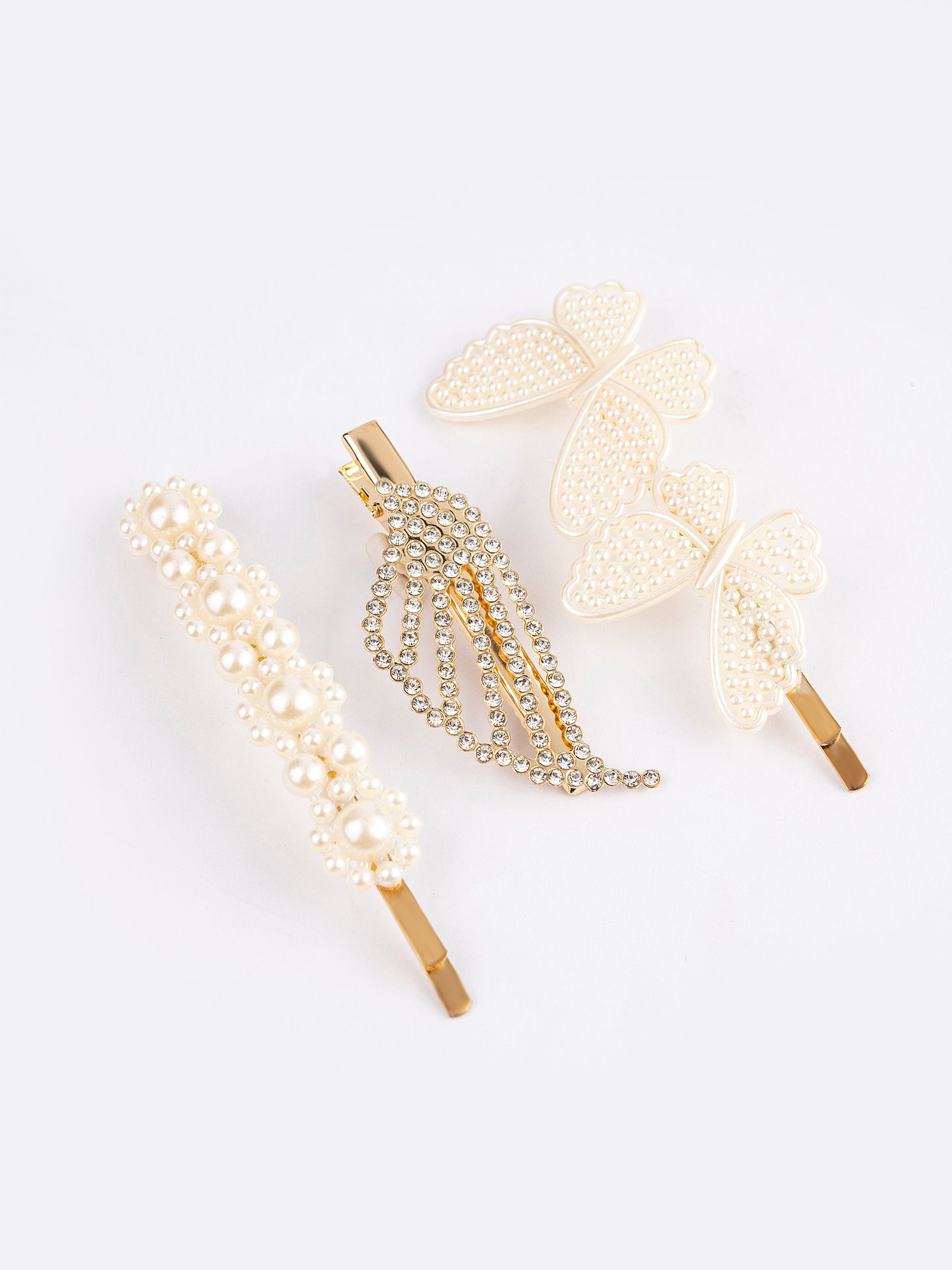 Pearl Embellished Hair Clip Set