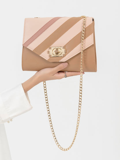 Two Toned Striped Clutch