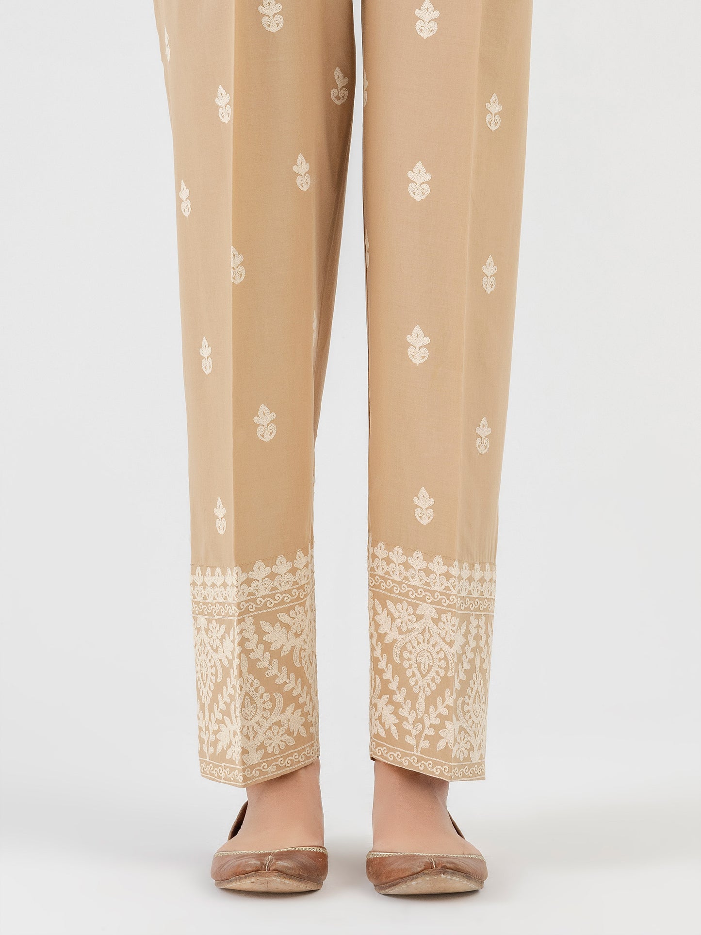 Embroidered Cambric Trouser (Pret)