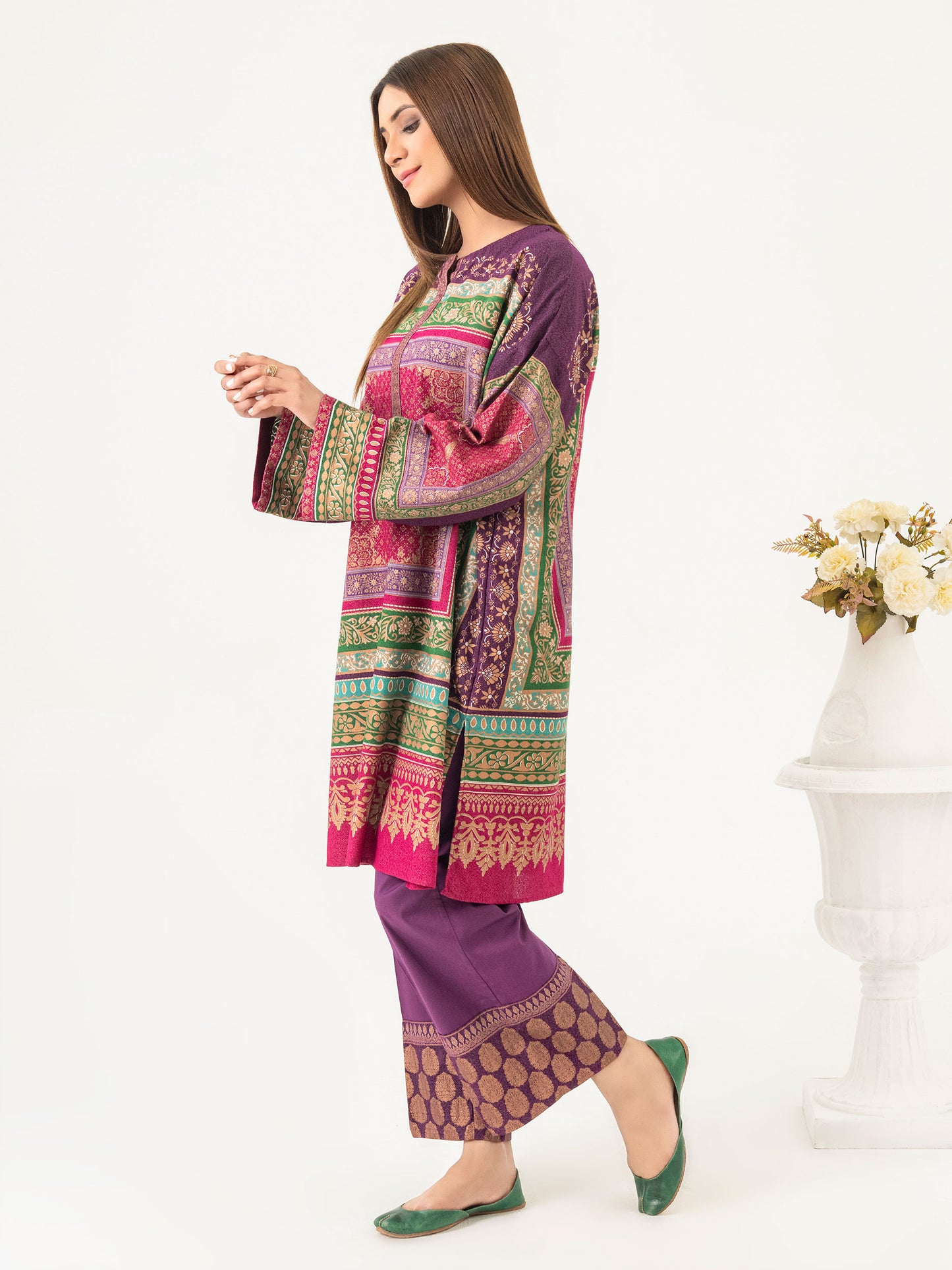 2 Piece Karandi Suit-Paste Print (Pret)