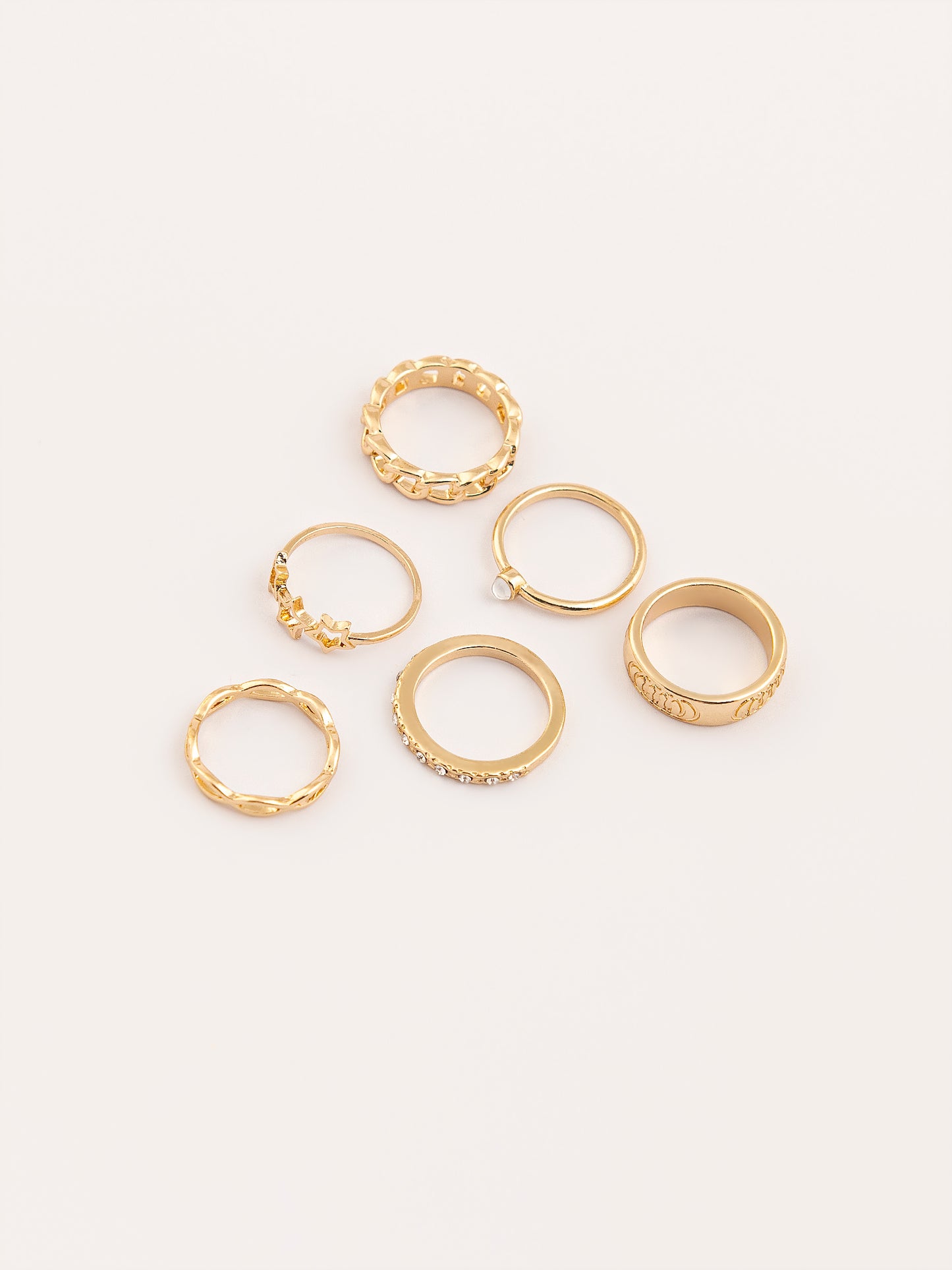 Metallic Gold Ring Set