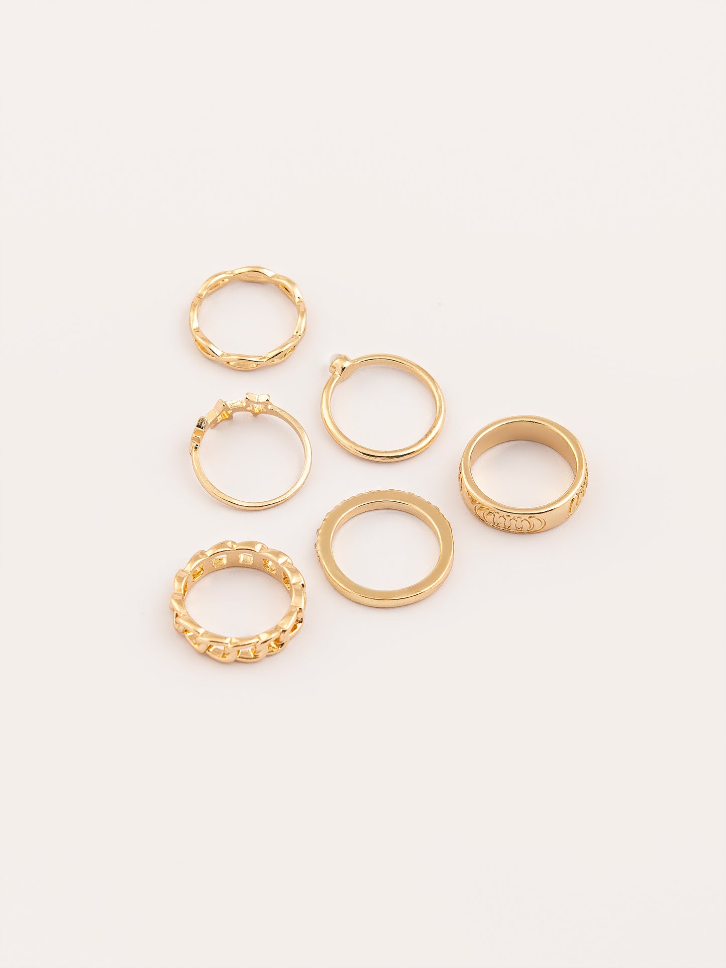 Metallic Gold Ring Set
