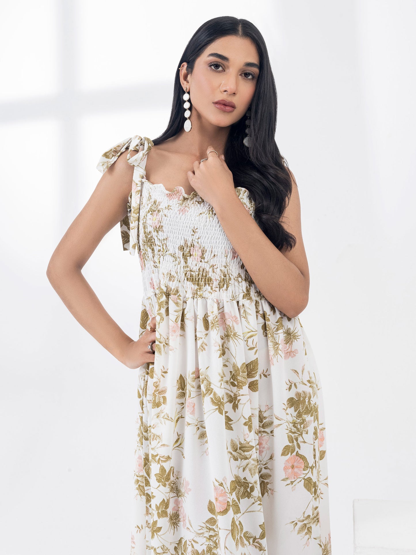Printed Crepe Dress