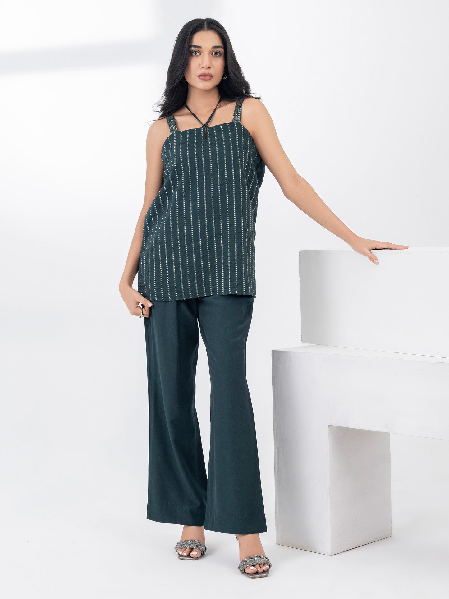 Silk Co-Ord Set- Embroidered