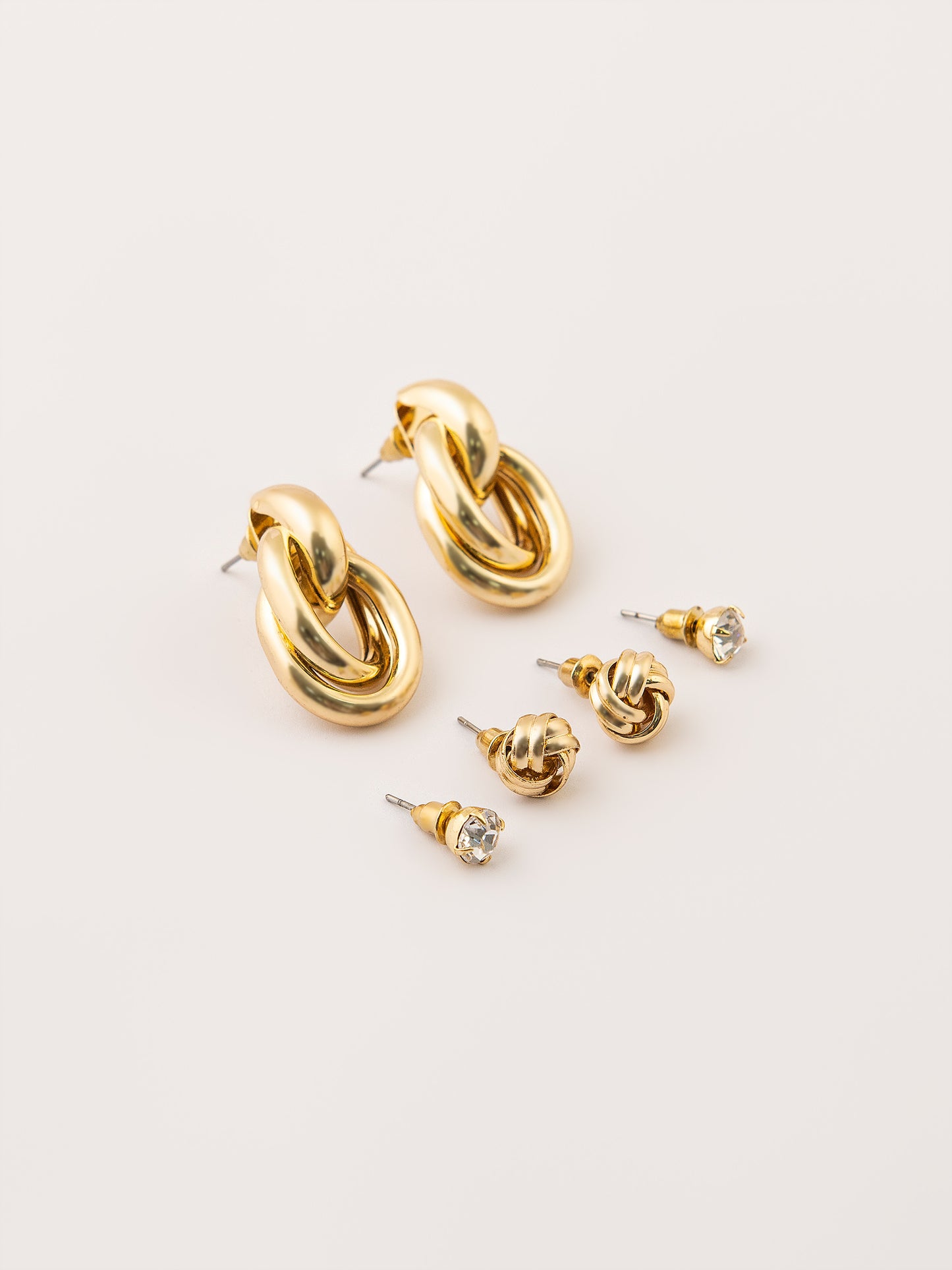 Knotted Stud Earrings Set