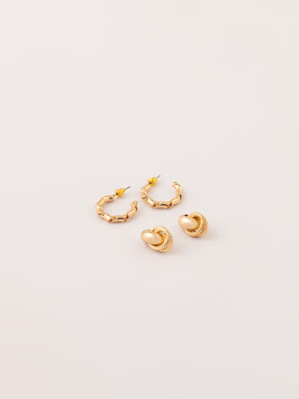 metallic-gold-stud-earrings-set
