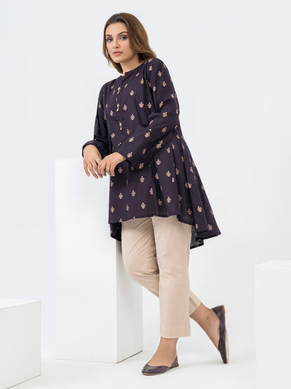 Khaddar Kurti-Paste Print(Pret)