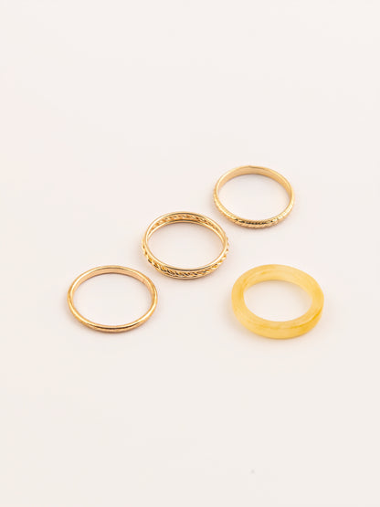 Gold Ring Bands Set