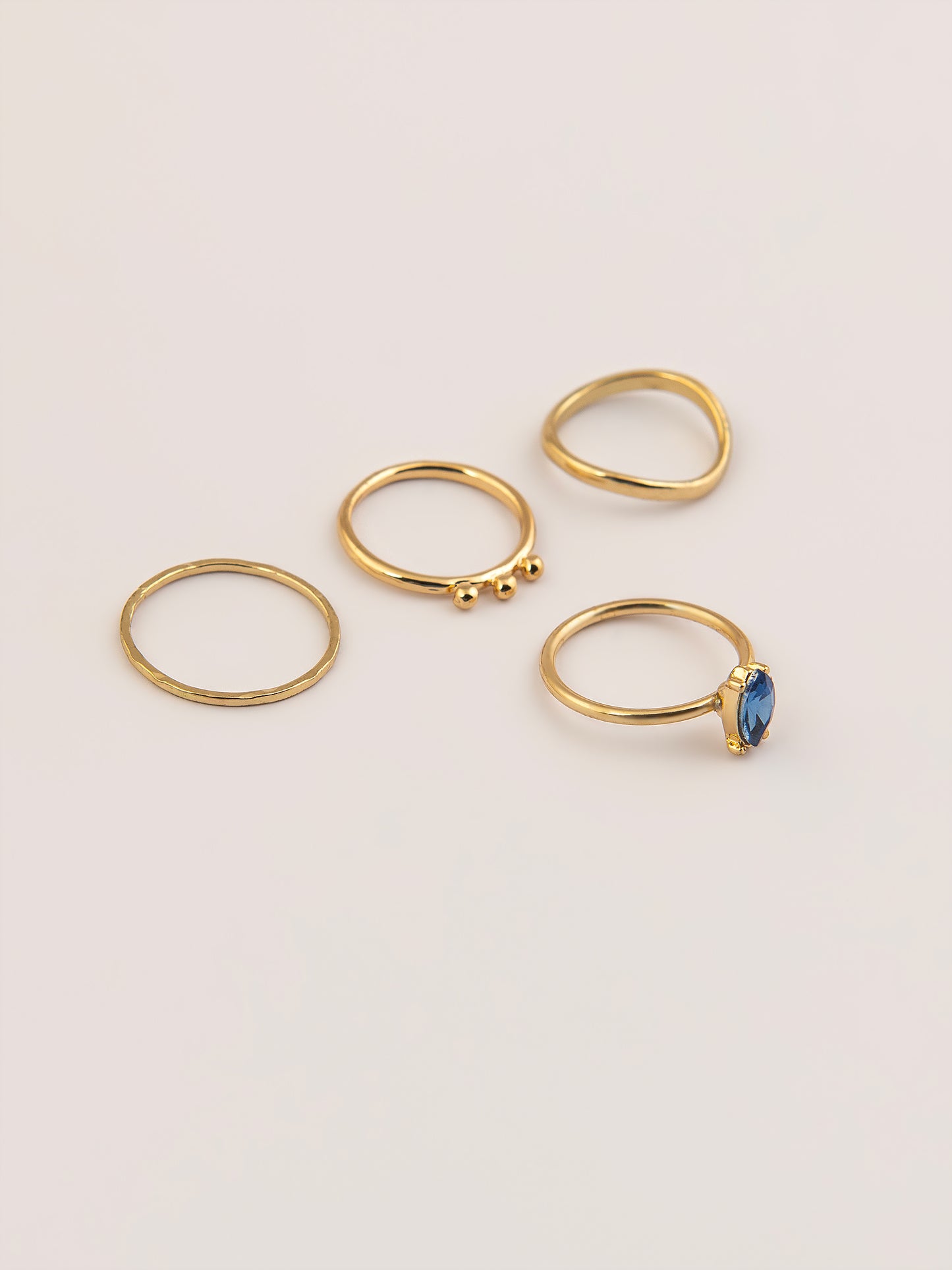 Contemporary Textured Rings Set