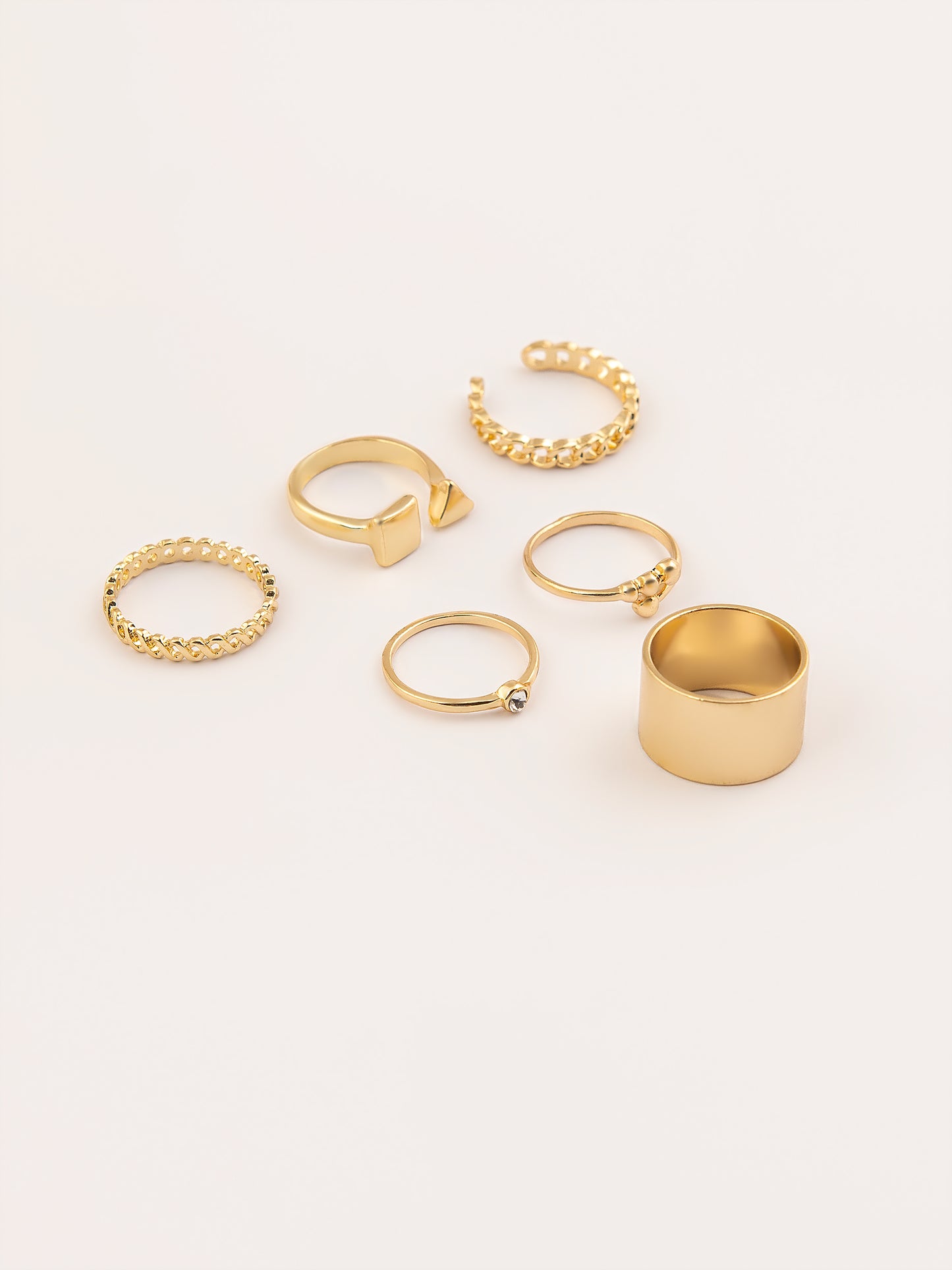 Metallic Bold Ring Set