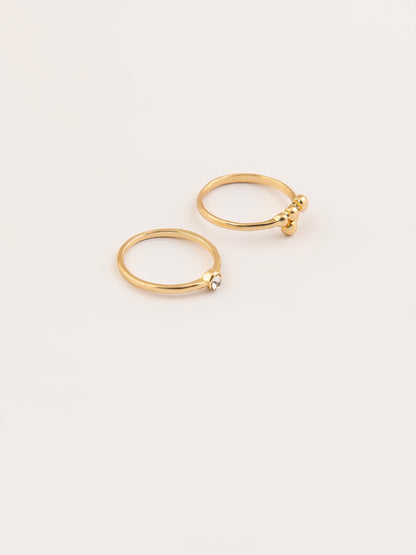 Metallic Bold Ring Set