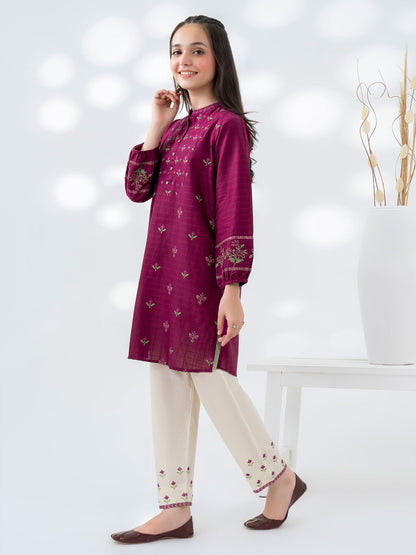 2 Piece Cambric Suit-Embroidered