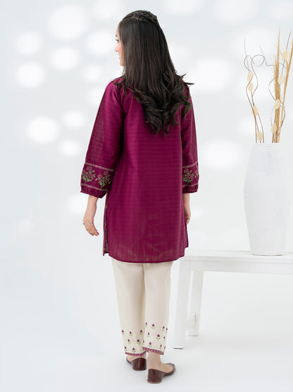 2 Piece Cambric Suit-Embroidered