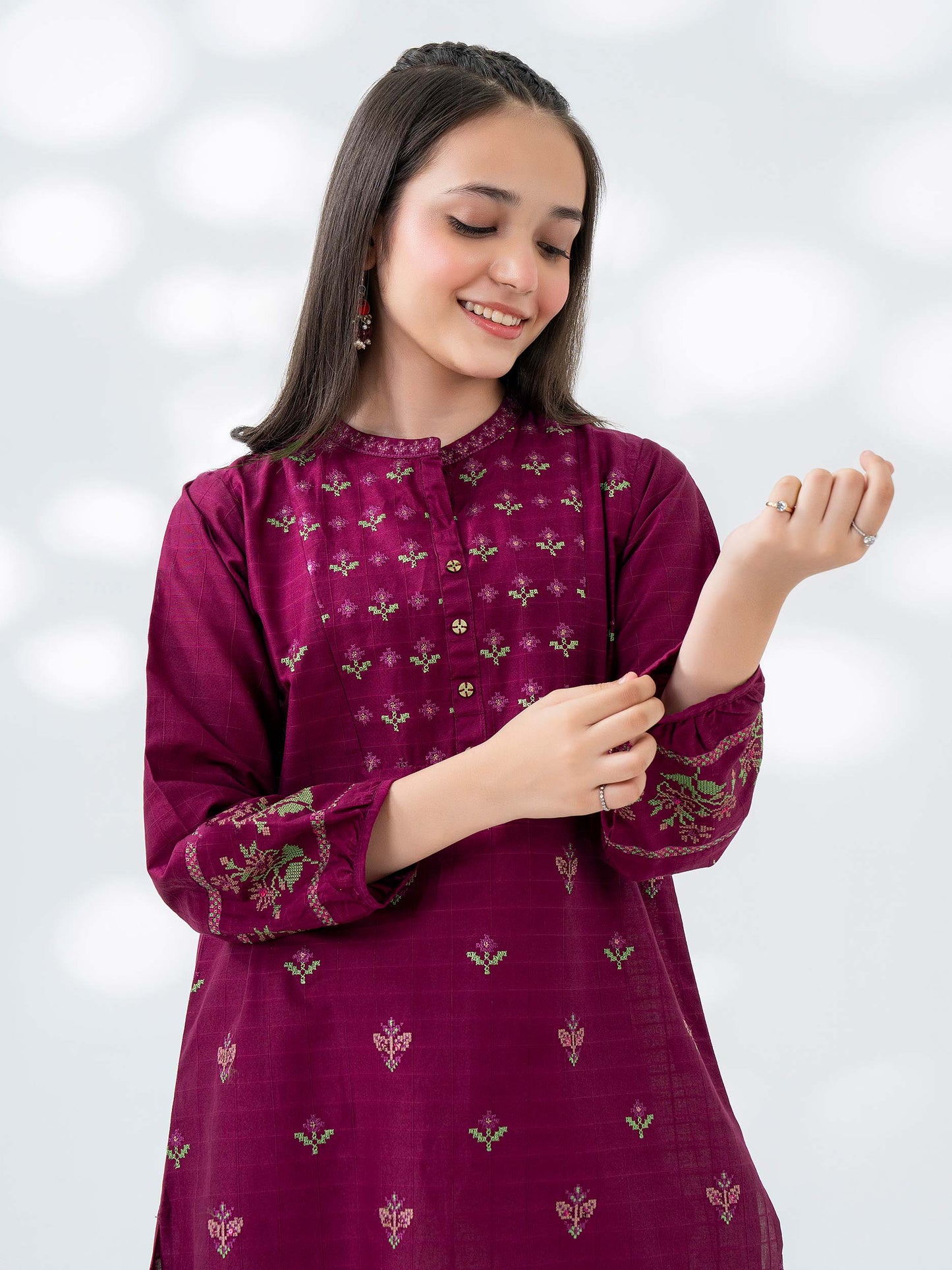 2 Piece Cambric Suit-Embroidered