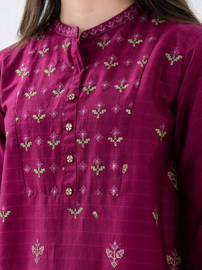 2 Piece Cambric Suit-Embroidered