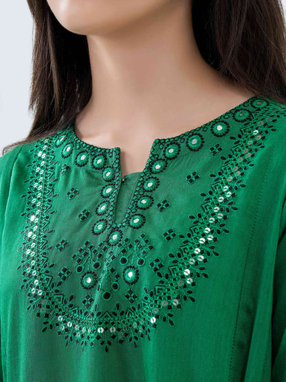2 Piece Raw Silk Suit-Embroidered