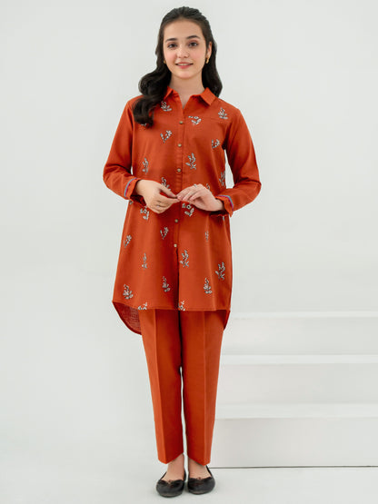 2 Piece Khaddar Suit-Embroidered (Pret)