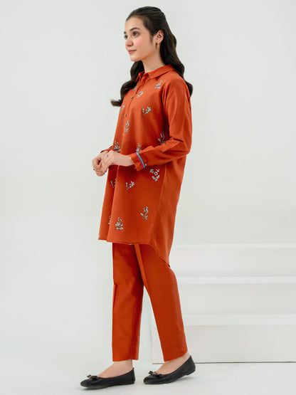 2 Piece Khaddar Suit-Embroidered (Pret)