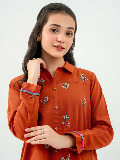 2 Piece Khaddar Suit-Embroidered (Pret)