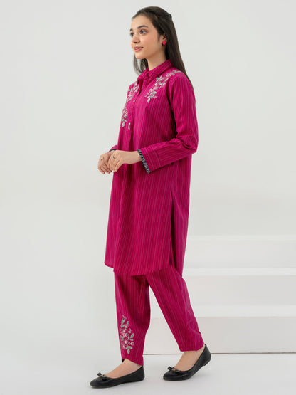 2 Piece Yarn Dyed Suit-Embroidered
