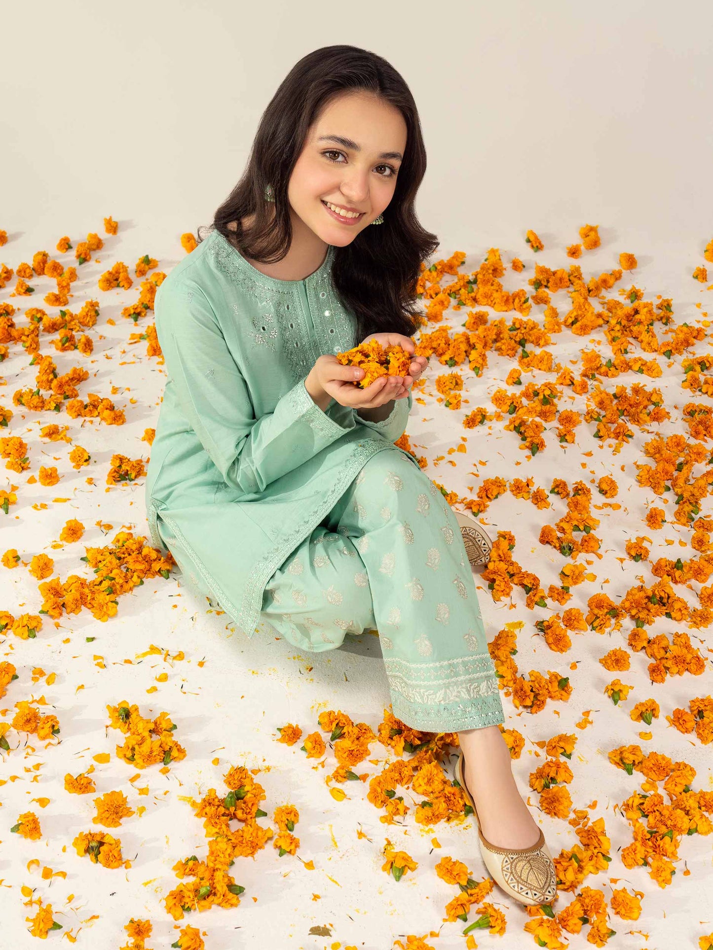 2 Piece Lawn Suit-Embellished