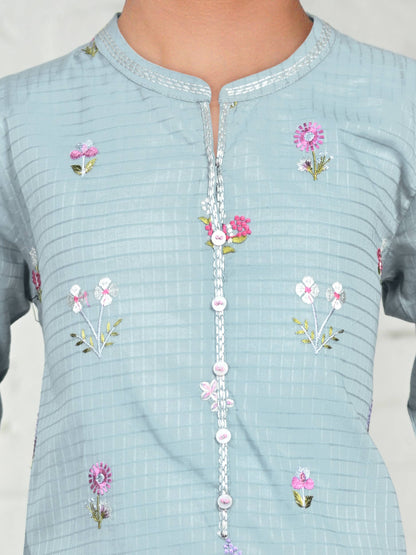 2 Piece Lawn Texture Suit- Embroidered (Pret)